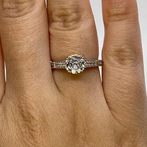 New Silver Engagement Wedding Ring